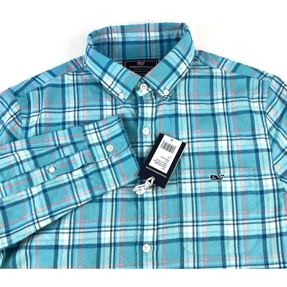 Vineyard Vines Other - New Vineyard Vines Performance Slim Fit Tucker Shirt Plaid Whale Blue Mens S